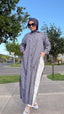 PINSTRIPE LONGLINE COTTON SHIRT