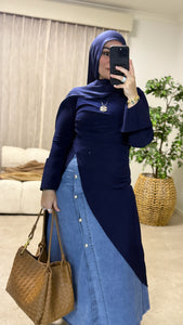 Silver Denim Skirt