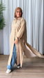 PINSTRIPE LONGLINE COTTON SHIRT