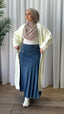 Pleat Denim Skirt
