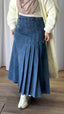 Pleat Denim Skirt